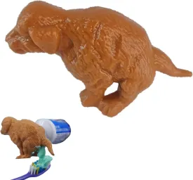 1 Funny Dog Poop Toothpaste Dispenser, Dog Butt Toothpaste Cover Squeezer, Children's and Adult Bathroom Accessories, Novel Gift Suitable for Various Toothpaste Mouths