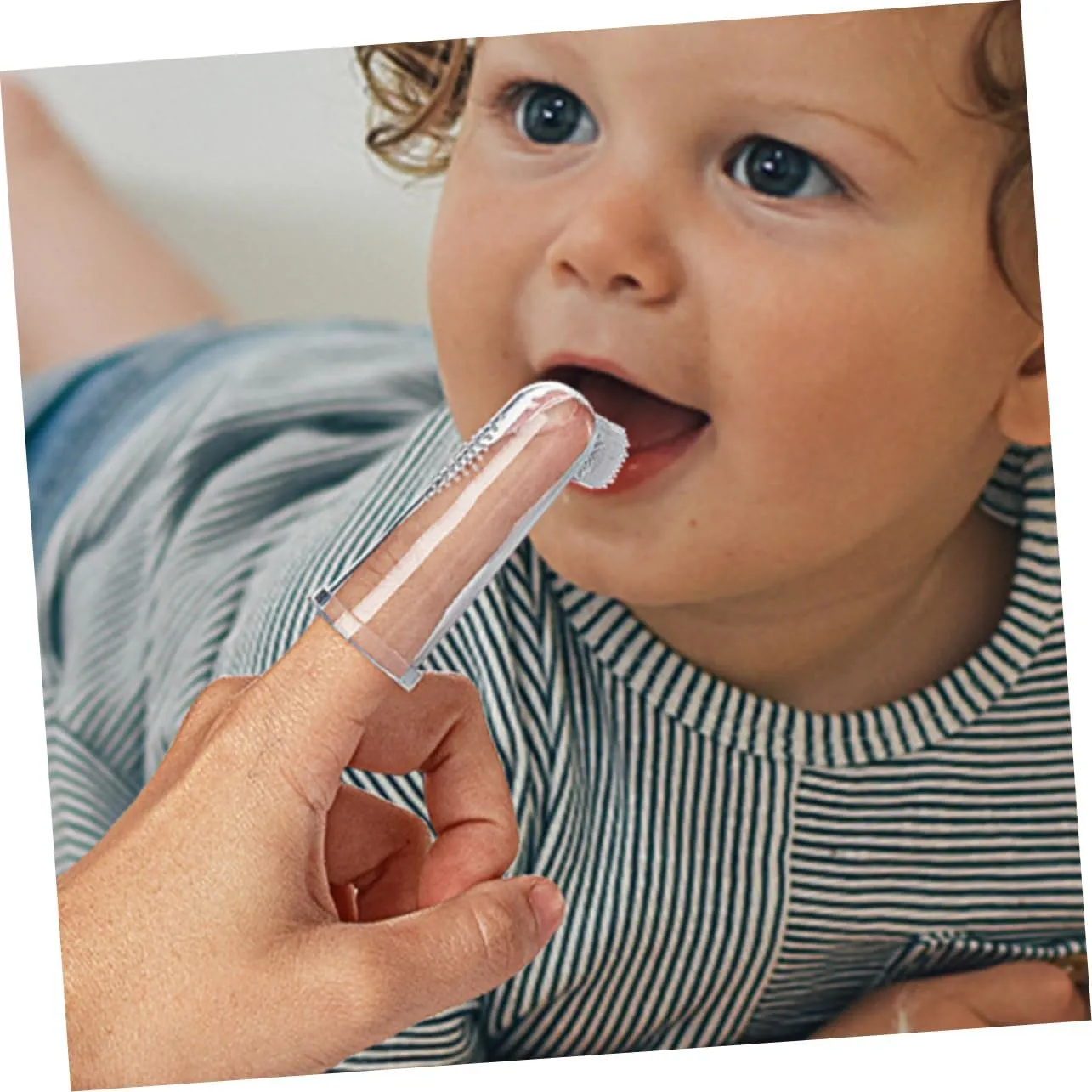 1 Set Finger Toothbrush Gum Cleaner with Portable Case Soft Toothbrush for Teething Relief Early Oral Care Safe for Boy Girl Pets