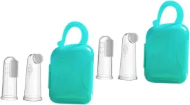 1 Set Finger Toothbrush of Oral Cleaning Tools for Boy Girl and Soft Brushes for Teething Boy Girl and Pets Portable Case Included
