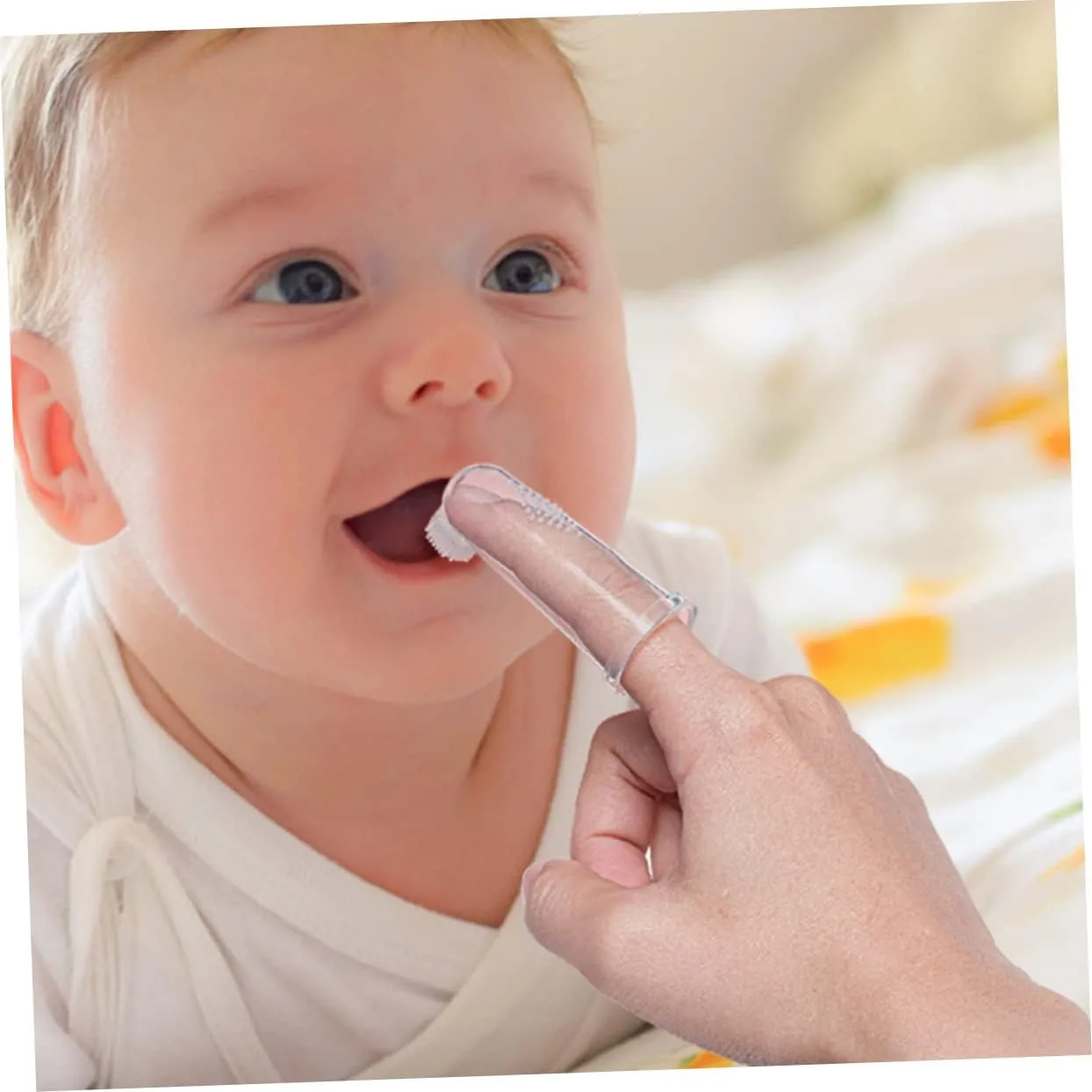 1 Set Finger Toothbrush Soft Gum Cleaner for Oral Massager for Teething Relief Portable Storage Case Included Easy to Clean for Boy Girl and Pets