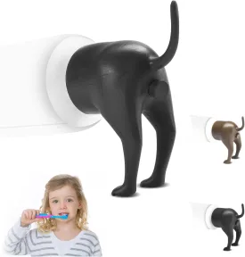 2 Pack Silicone Dog Butt Toothpaste Toppers,Fun Dog Toothpaste Dispenser,Bathroom Accessories,Fun Tools Gifts for Family and Friends