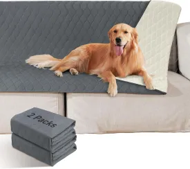 2 Pack Waterproof Dog Bed Cover Blanket Non Slip Couch Cover for Pets Medium Dog Cat Kids Children Sofa Furniture Protector(54"82", Dark Grey)