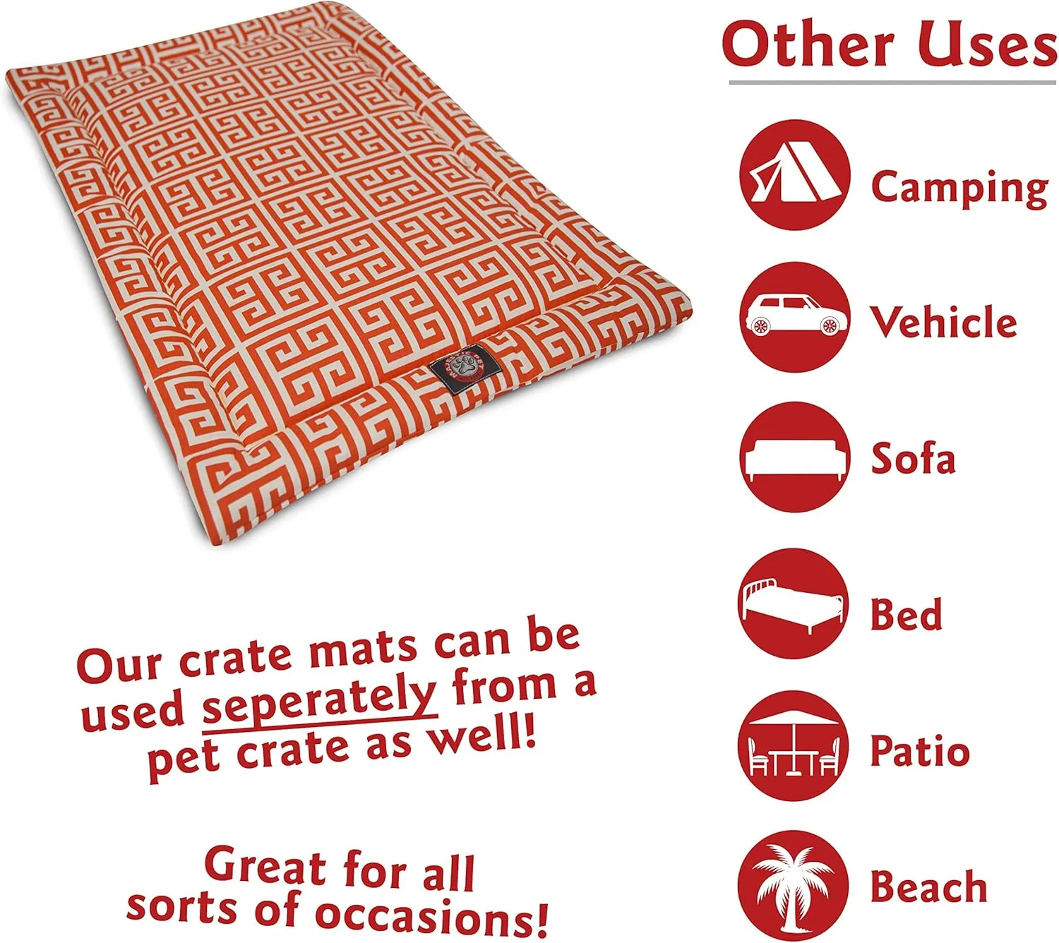 36" Towers Orange Crate Dog Bed Mat By Majestic Pet Products