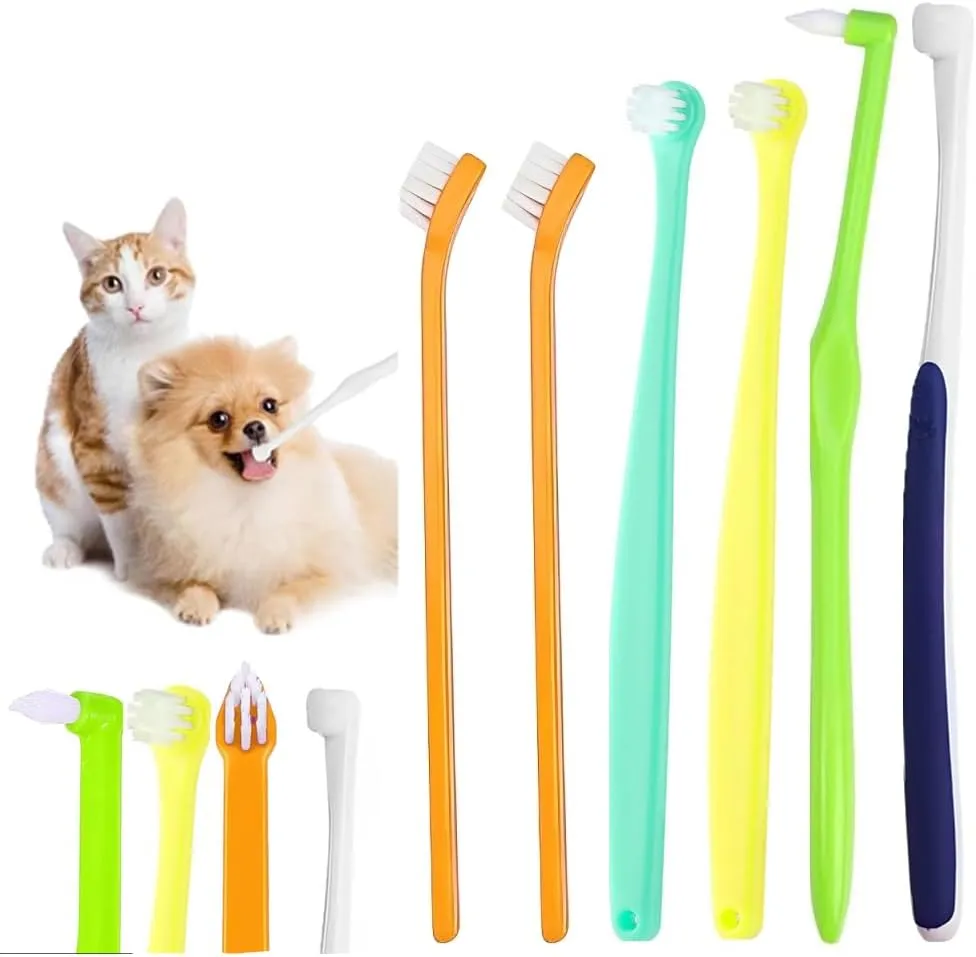 6 Pcs Cat Toothbrush with Micro Head to fit into Cat Mouth, Ultra Soft Bristles Pet Toothbrush Kit, Kitten/Puppy Toothbrushes, Kitty Dental Care Supplies, Avoid Bleeding Gums & Help Gap Cleaning