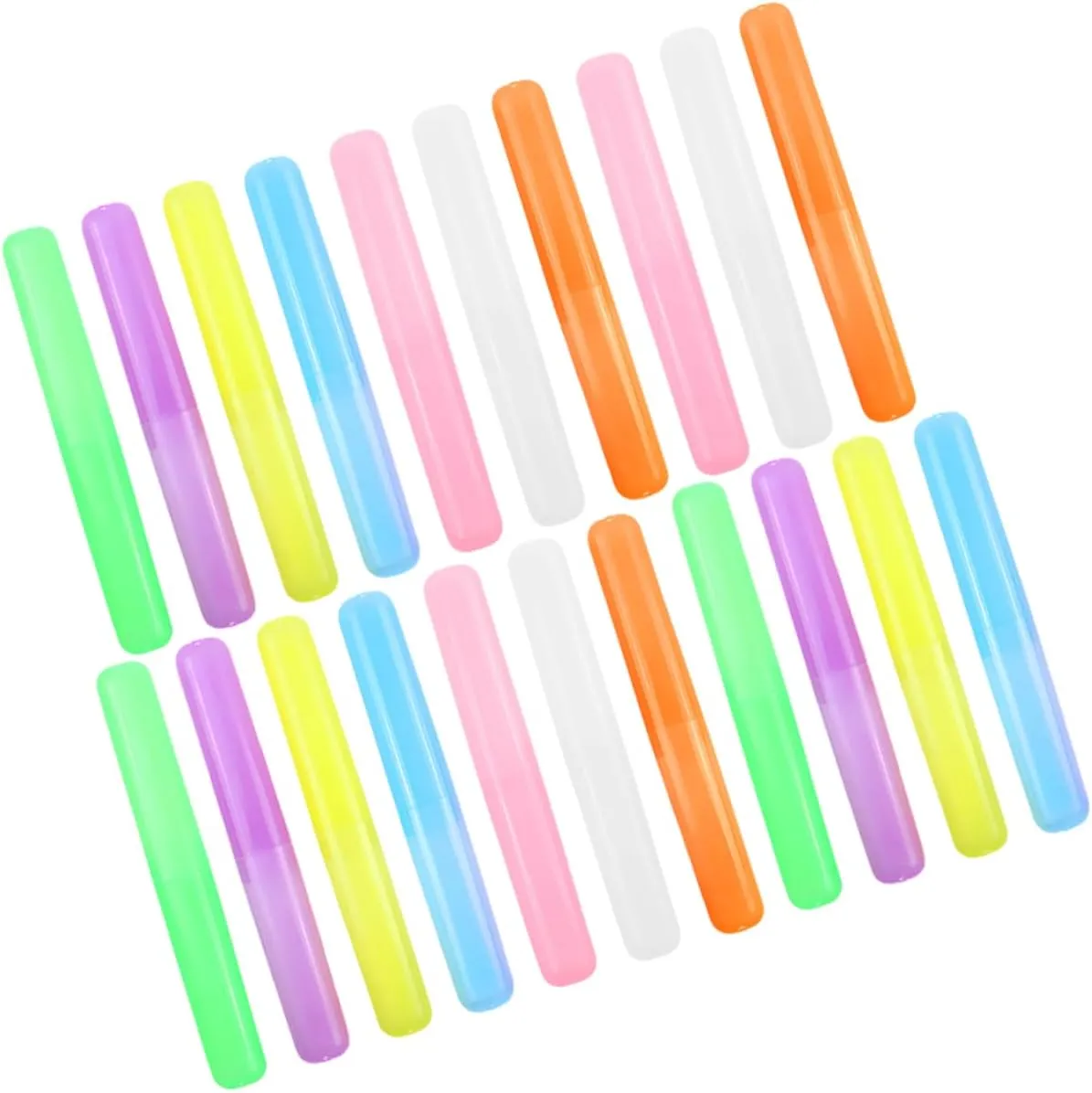 Amosfun 4sets Travel Toothbrush Holder Pp Material Case Airtight Compact Portable Toothbrush Storage for Camping Outdoor and Travel 21pcs*4