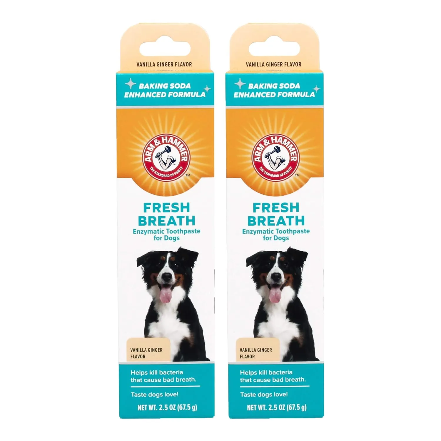 Arm & Hammer for Pets Fresh Breath Enzymatic Toothpaste for Dogs, Vanilla Ginger Flavor | Dog Toothpaste for All Dogs in a Flavor Dogs will Love | 2.5 Ounces - 2 Pack