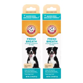 Arm & Hammer for Pets Fresh Breath Enzymatic Toothpaste for Dogs, Vanilla Ginger Flavor | Dog Toothpaste for All Dogs in a Flavor Dogs will Love | 2.5 Ounces - 2 Pack