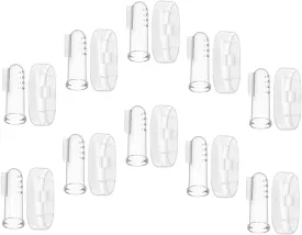 Baby Toothbrush Cover 10 Sets Gentle Silicone Finger Brush Oral Massager for Newborns Brush Plaque Remover Safe for Sensitive Gums