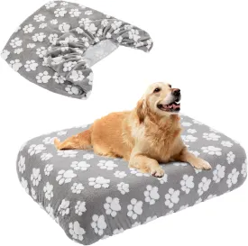 BALAPET Washable Dog Bed Cover 100% Waterproof, Soft Plush Velvet Dog Bed Covers Replacement Only, Fitted Reusable Cover for Pet Mat Bed(36x27x6in)