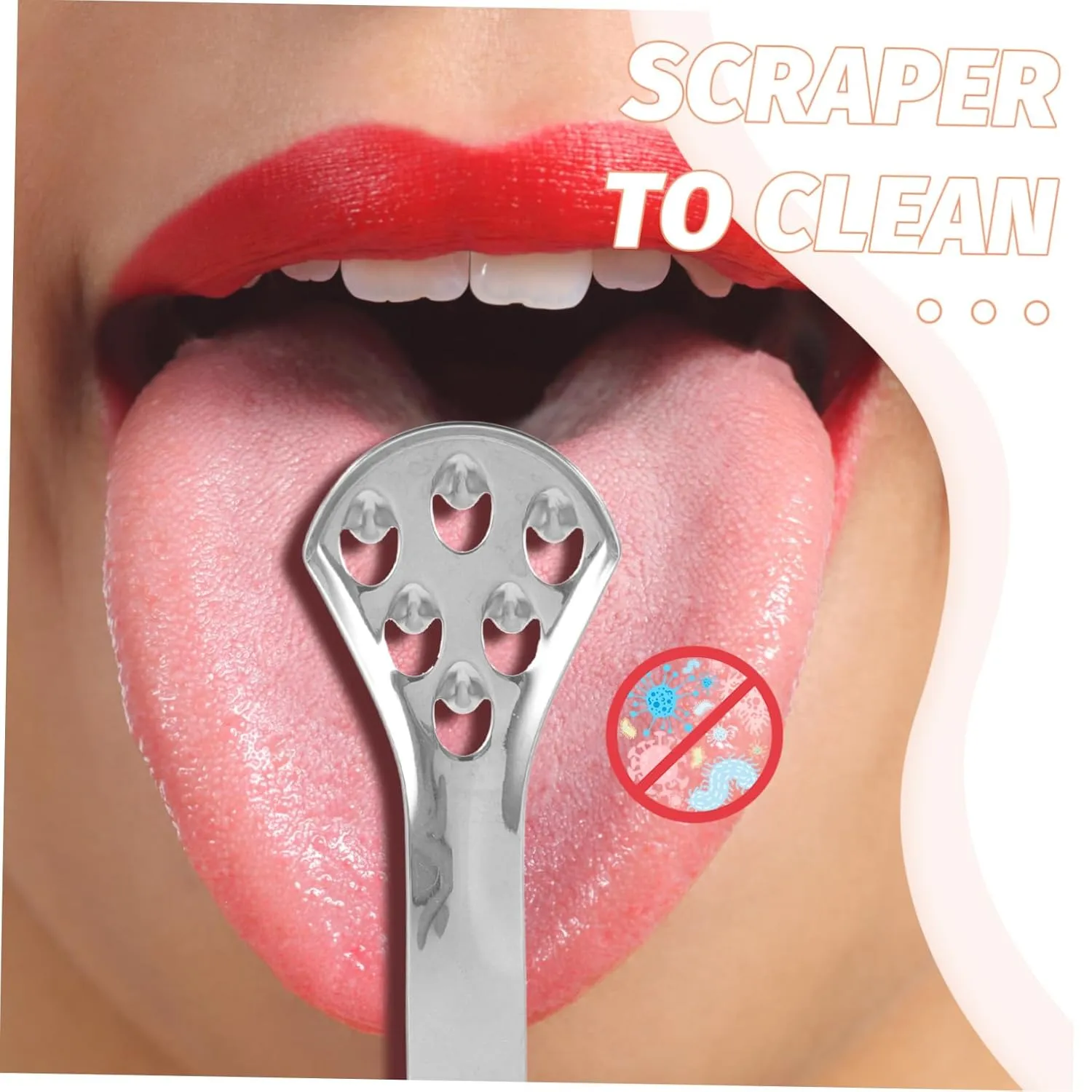 Beaupretty 10 Pcs Tongue Scraper Scrubber Mouth Rinse Piercing Scaper Heads Prank Teeth Toothbrush Double Gel Lip Tape Scrapers Scrapper Kit Holder Tongue Cleaners Stainless Steel