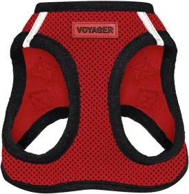 Best Pet Supplies - All Weather Mesh, Reflective, No Pull Harness for Small, Medium Dogs, Cats - Secure with Hook & Loop Fastener, Buckle, Double D-Rings - Red/Black Trim, XL
