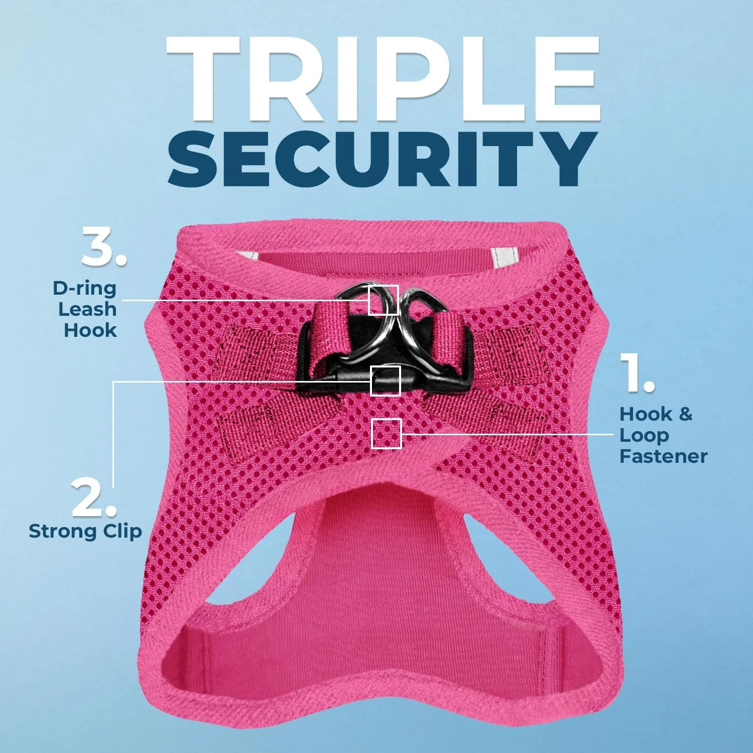 Best Pet Supplies Voyager Step-in Air Dog Harness - All Weather Mesh, Reflective, No Pull Harness for Small, Medium Dogs, Cats - Secure with Hook & Loop Fastener, Buckle, Double D-Rings - Fuchsia, M