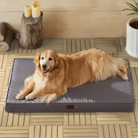 BFPETHOME Outdoor Dog Bed for Large Dogs, Waterproof, Orthopedic with Removable Washable Cover, Egg Crate Foam Mat (36 x 27 in, Grey)