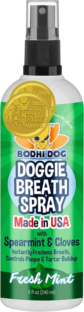 Bodhi Dog Natural Dog Breath Freshener Spray | Fresh Breath for Dogs, Tartar & Plaque Remover | Supports Teeth & Gum Health | Bad Breath Treatment & Promotes Clean Oral Hygiene | Made in USA | 8oz