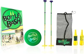 Bottle Bash Outdoor Flying Disc Game Set  Frisbee Toss Backyard and Beach Game for Family, Adult & Kids - Beersbee & Polish Horseshoes