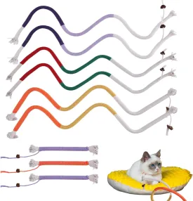 BOXOB 9pcs Cat Chew Ropes Toys, 27.56in & 7.87in Colorful Catnip Toys for Teeth Cleaning Safety Interactive Cat Bite Toys for Indoor Cat Kitten Dental Pet Supplies