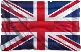 British Flag Dog Bed Cat Bed, Non-Slip Soft Pet Crate Mattress Washable Kennel Pad for Small Medium Large Dog Cat, 24 x 36 in