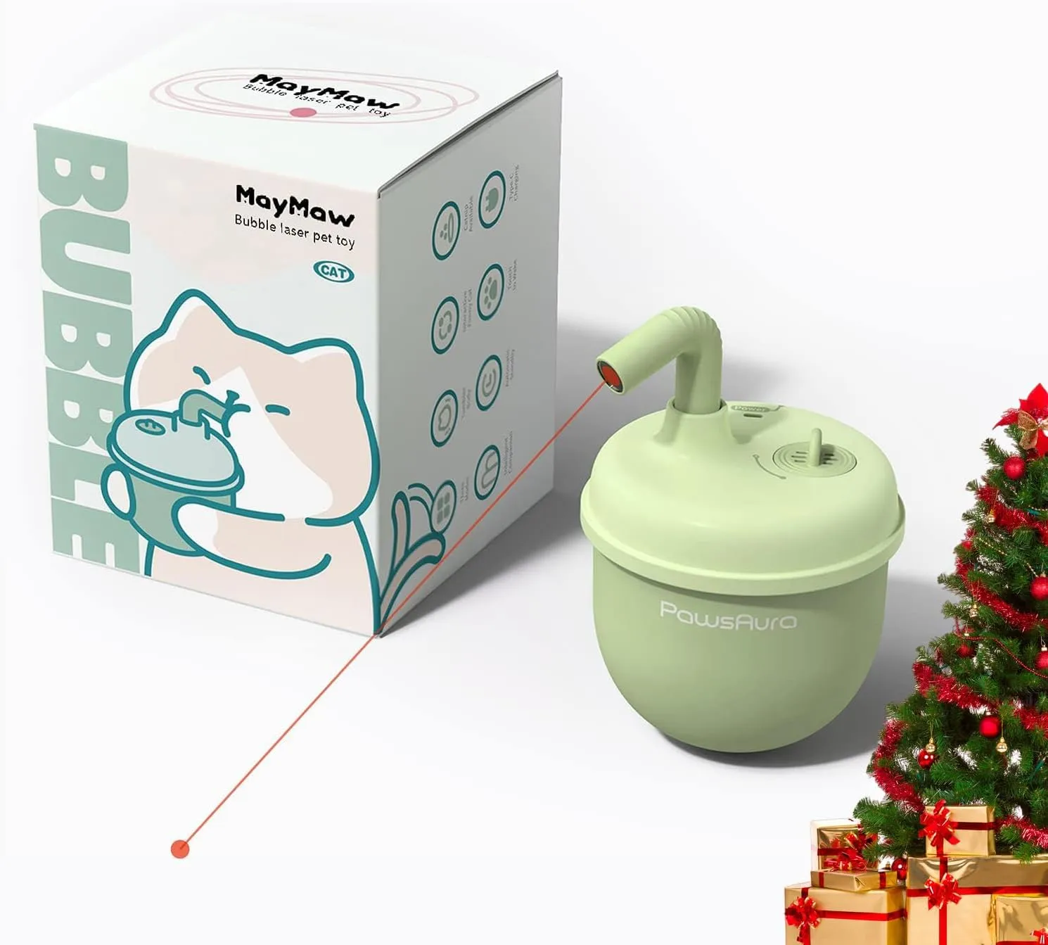 CALEMBOU Cat Laser Toy,Pet Automatic Laser Cat Toys for Indoor Cats Kitten Tumbler Interaction Toys, USB Charging, 360 Degree Irregular Rotation Three Adjustable Modes