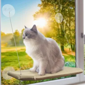 Cat Window Perch, Strong Suction Cups Easy Clean Safety Cat Hammock Window Seat for Large Fat Cat or Double Cats