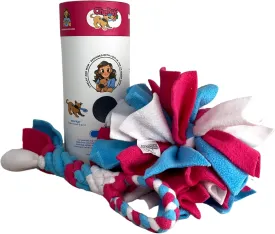 Chelsy's Toys 3-in-1 Enrichment Tube for Dogs - Tug Toy, Treat Dispenser & Snuffle Ball | Durable Rope Dog Toy for Aggressive Chewers | Interactive Dog Treat Puzzle for Large Dogs & Puppies (Blue)