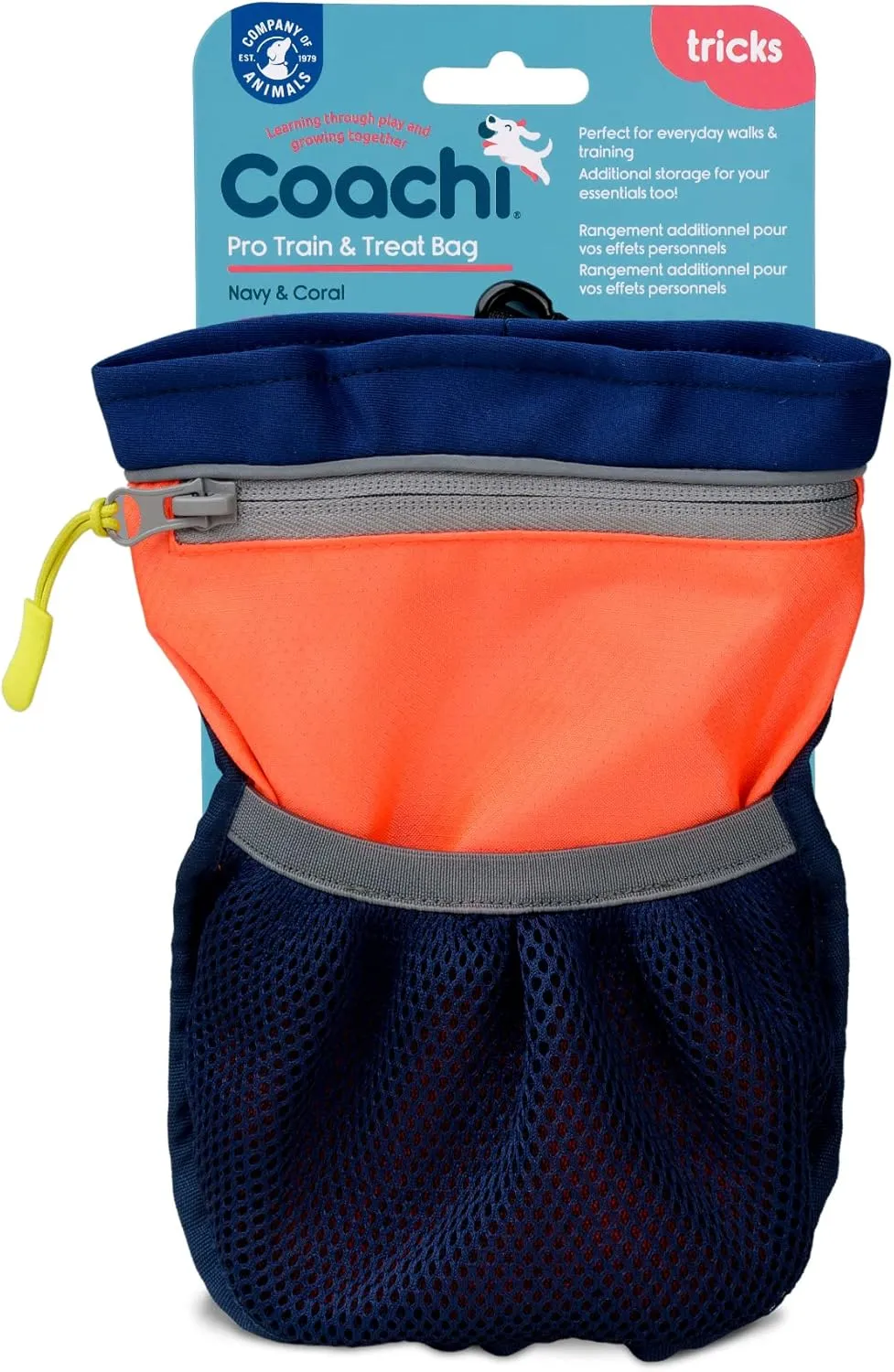Coachi Pro Train & Treat Bag, Pouch. Dog Trainers and Professional Walkers, Extra Large Storage, Secure Attachment Options, Zipped Pocket, Magnetic Closure. Suitable for Dog Walking & Training