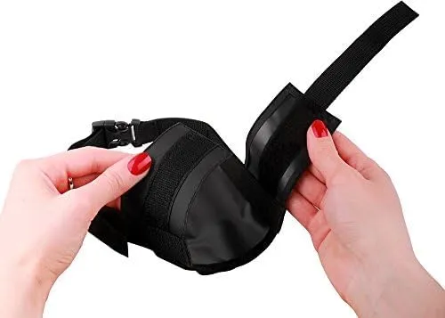 CollarDirect 2-PCs Set Dog Muzzles - Adjustable Soft Breathable Nylon Dog Mouth Guard Cover for Small, Medium and Large Dogs, Anti Chewing, Barking & Biting - Black & Red (1Black & 1Red, M/L)