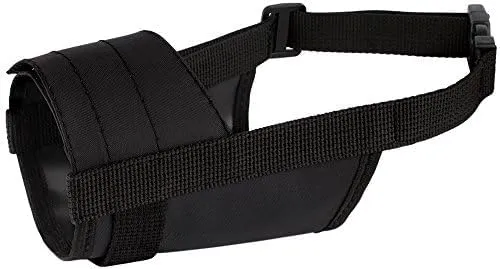 CollarDirect 2-PCs Set Dog Muzzles - Adjustable Soft Breathable Nylon Dog Mouth Guard Cover for Small, Medium and Large Dogs, Anti Chewing, Barking & Biting - Black & Red (1Black & 1Red, M/L)