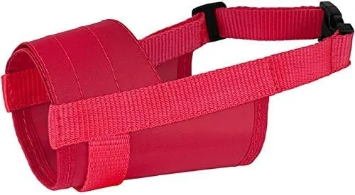 CollarDirect 2-PCs Set Dog Muzzles - Adjustable Soft Breathable Nylon Dog Mouth Guard Cover for Small, Medium and Large Dogs, Anti Chewing, Barking & Biting - Black & Red (1Black & 1Red, M/L)
