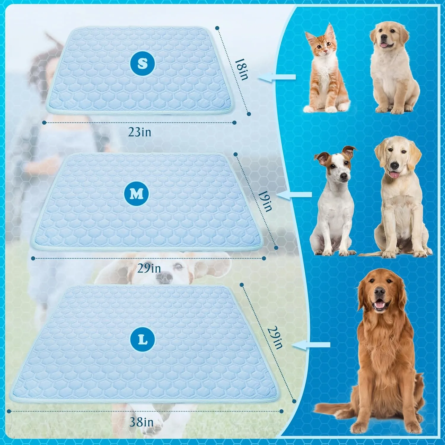 Cooling Mat for Dogs with Anti-Slip Bottom Dog Cooling Mat Machine Washable Water Absorption Top Cat Sleeping Pad