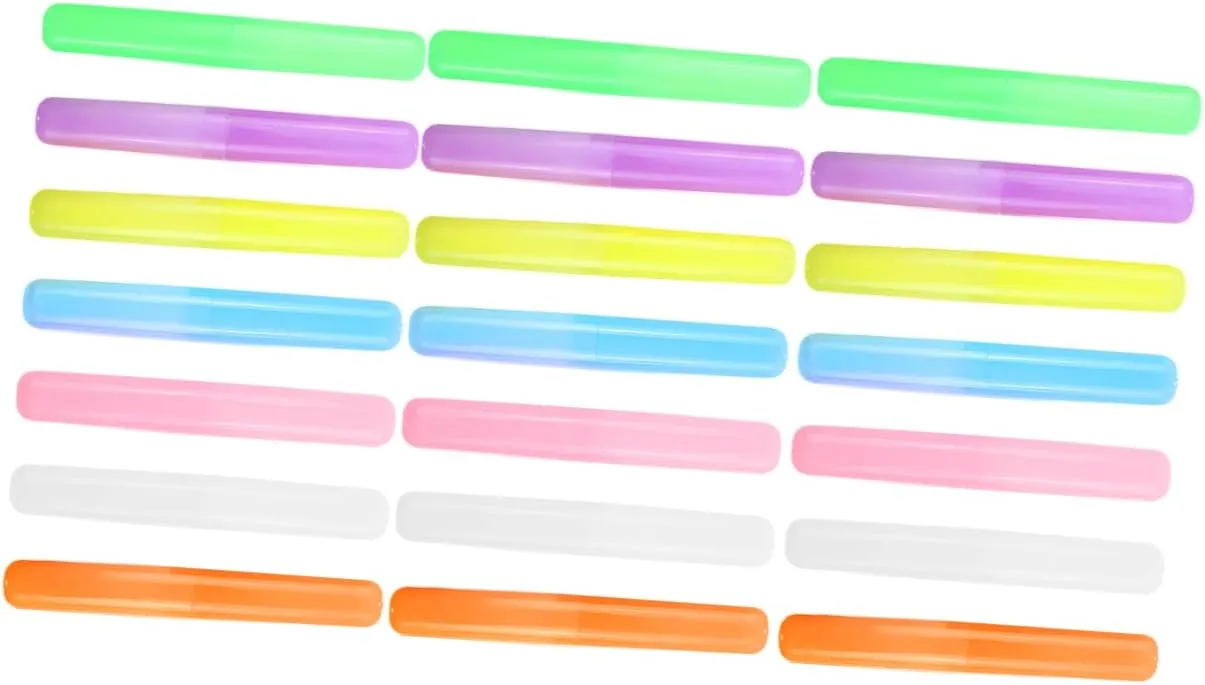 DECHOUS 21pcs Bulk Travel Toothbrush Holders Portable Toothbrush Storage Cases Brush Holder