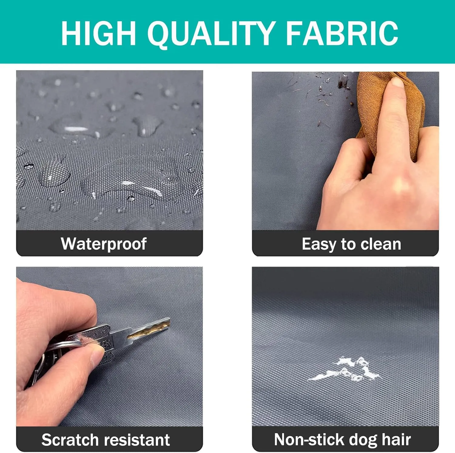 Dog Bed Cover,Waterproof Tough Plastic DIY Pet Bed Cover,Non Stick Hair Easy to Clean Rectangular Fillable Dog Bed Covers with Zipper(Dark Grey,36" L x 27" W x 4" Th,Cover Only)
