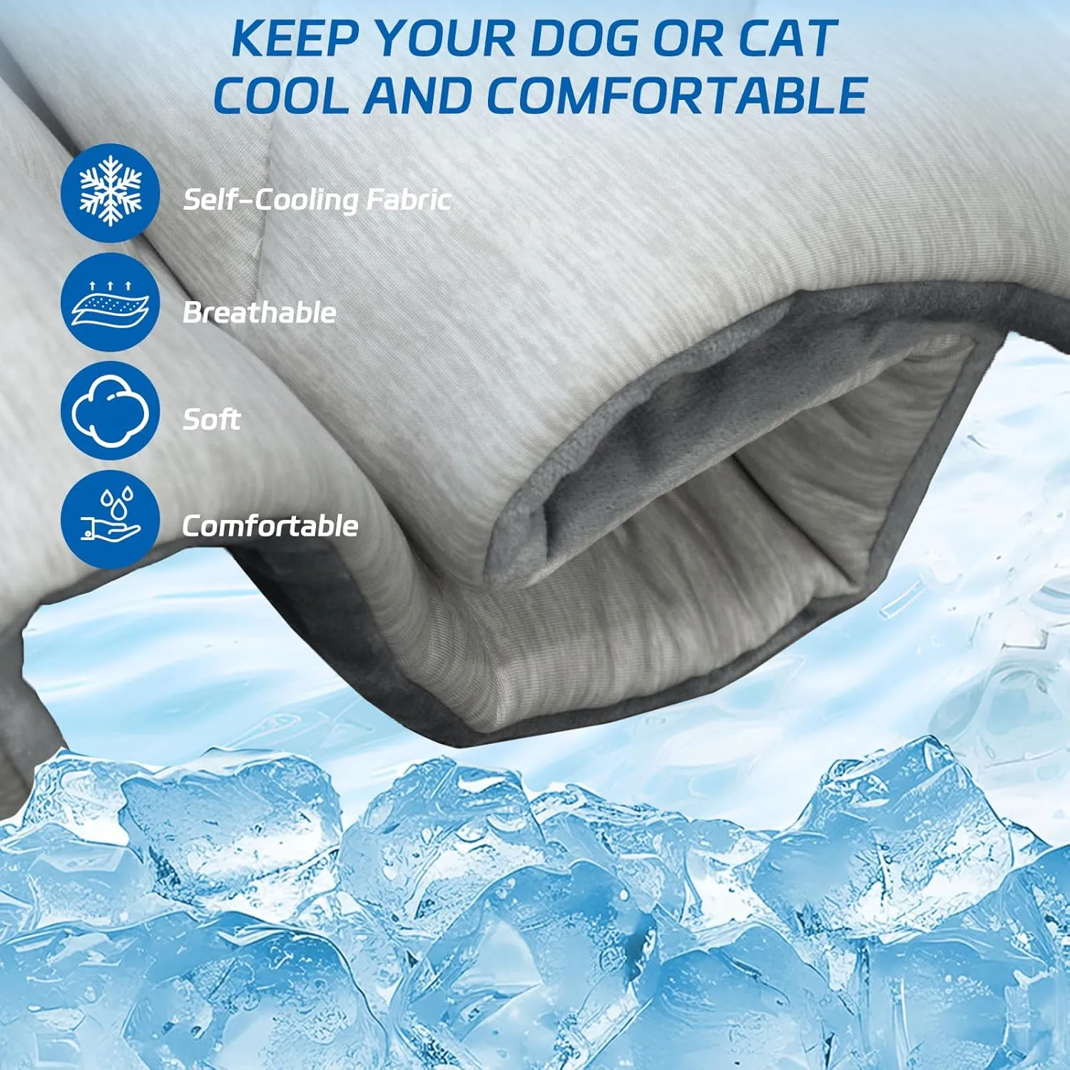 Dog Cooling Mat Self Coolings Foldable Cooling Pad for Dog in Summer Coolings Mat for Dogs and Cats Machine Washable (Medium)