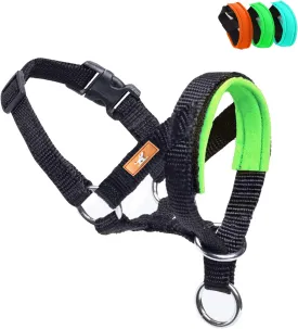 Dog Head Collar, No Pull Head Harness with Soft Nylon, Adjustable Head Leash for Small Medium Large Dogs (S,Apple Green)