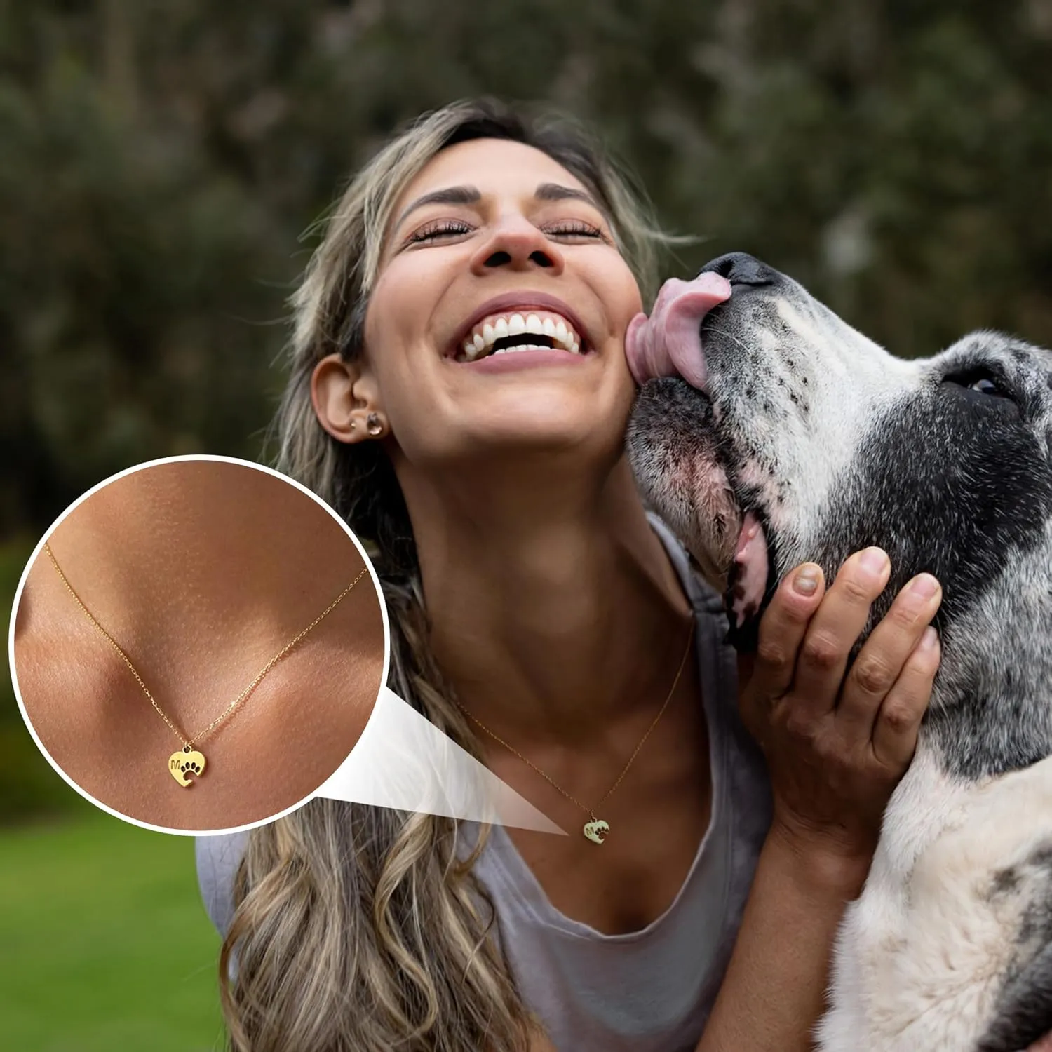 Dog Mom Gifts for Women Memorial Gift for Dogs lover Cat lover Initial Neckalce for Women with Paw Dainty 14k Gold Plated Heart Necklace Birthday Gift