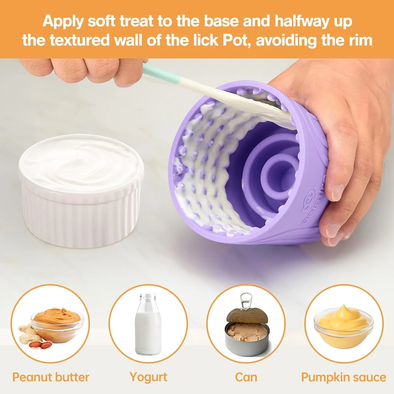 Dog Slow Feeder Lick Bowl, Anxiety Relief Dog Licking Mat Treat Dispenser, Non-Slip Anti-Choking Slow Eating Lick Bowl for Small Medium and Large Breed Dogs, BPA Free Silicone(Purple,S)