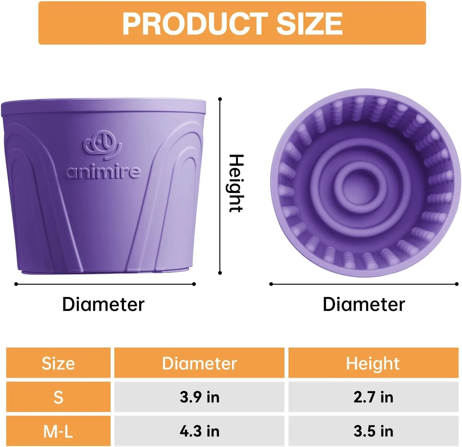 Dog Slow Feeder Lick Bowl, Anxiety Relief Dog Licking Mat Treat Dispenser, Non-Slip Anti-Choking Slow Eating Lick Bowl for Small Medium and Large Breed Dogs, BPA Free Silicone(Purple,S)