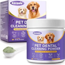 Dog Teeth Cleaning Powder for Dog Bad Breath Treatment, Dog Dental Powder for Dog Breath Freshener with Probiotics, Plaque Tartar Off Dog Tooth Powder Made Easy, Dog Dental Care, All Types Dogs