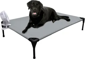 Elevated Raised Cooling Cots Bed for Extra-Large Dogs, Raised Dog-Hammock Beds Off Ground for Indoor and Outdoor & Clip Fan(42 inches, Large)