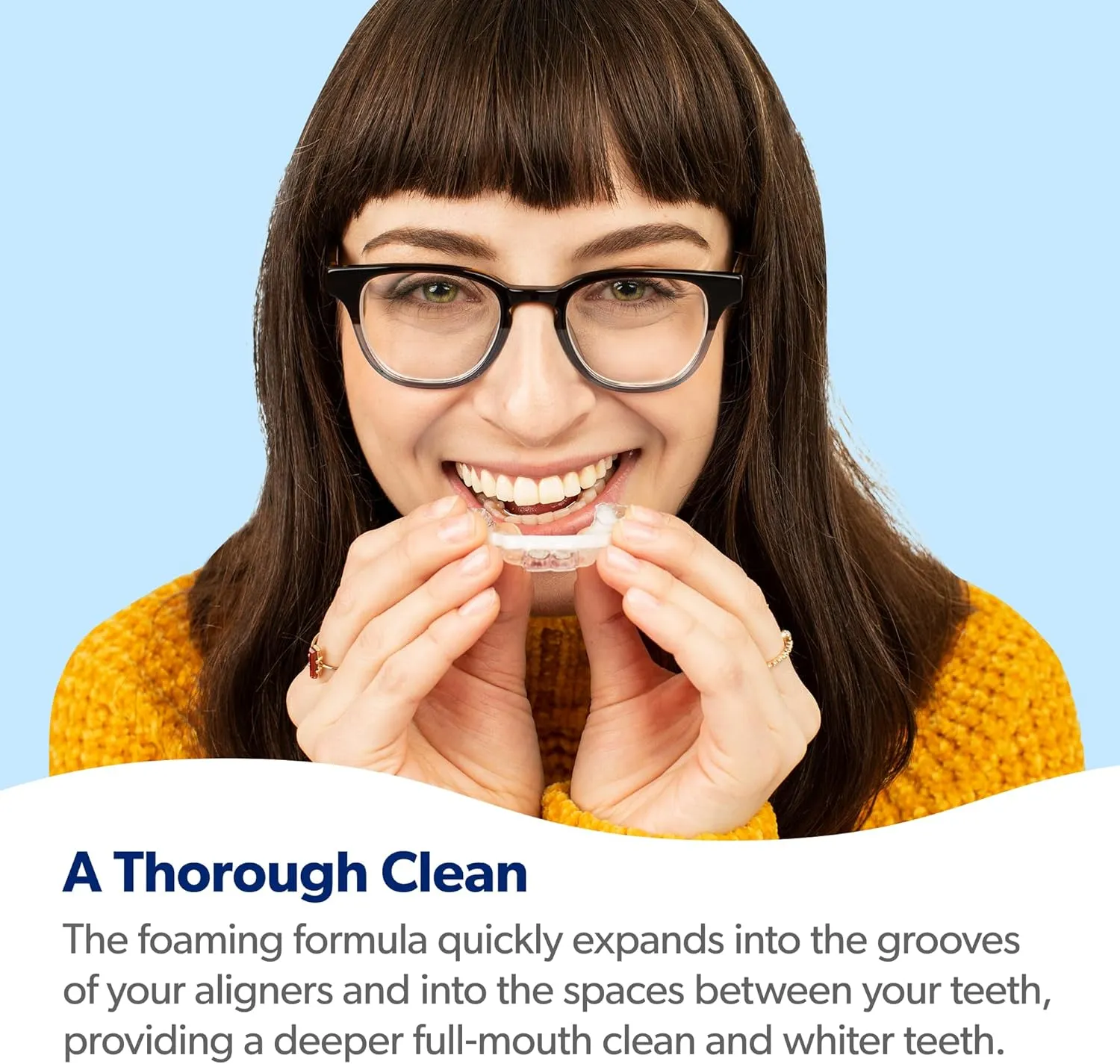 EverSmile AlignerFresh Original Clean Foam  Cleaner Compatible w/Invisalign and All Clear Aligners & Retainers  Eliminates Bacteria, Whitens Teeth, Fights Bad Breath  50ml (1 Pack)