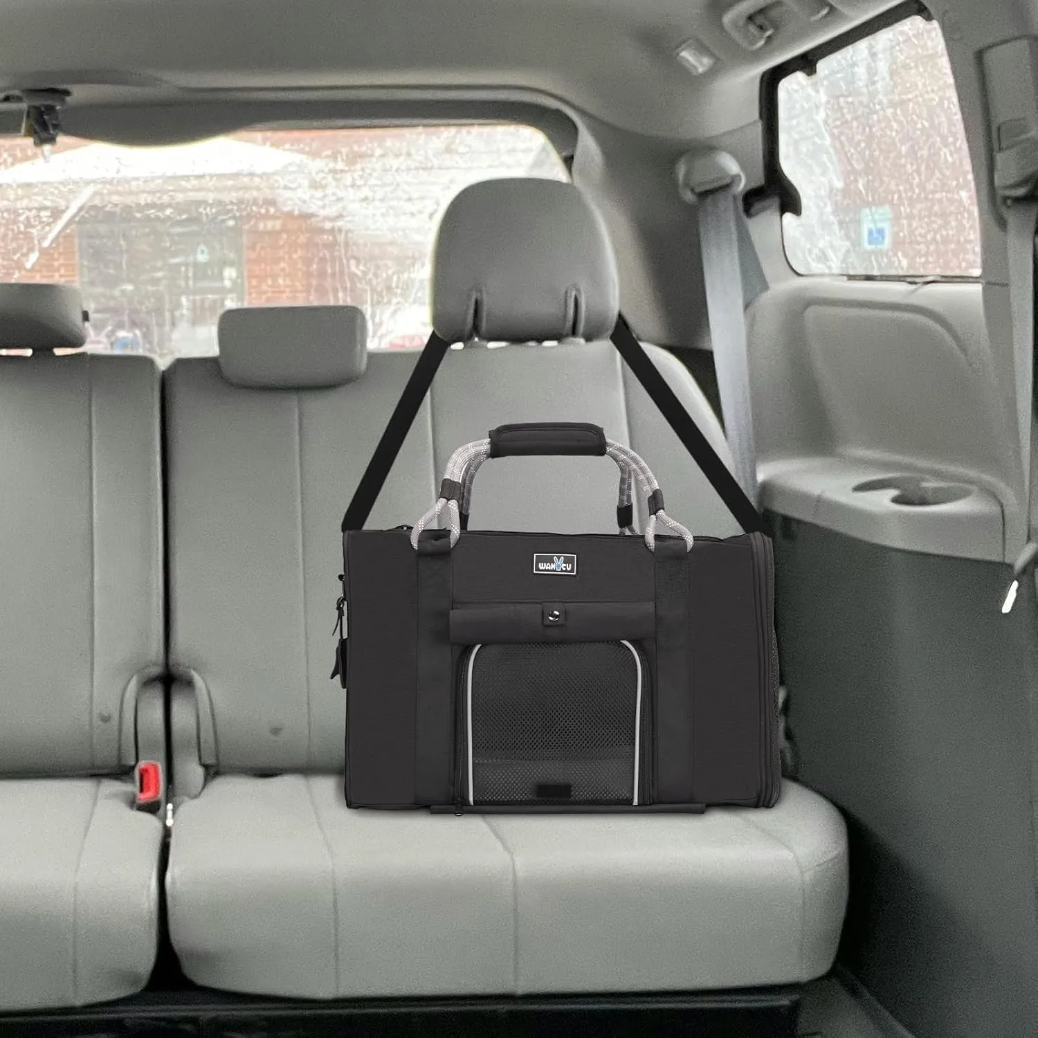 Expandable Pet Carrier, Dog Carrier Travel Soft-Sided Dog Carrier with 5 Ventilated Mesh, Safety Lock Zipper