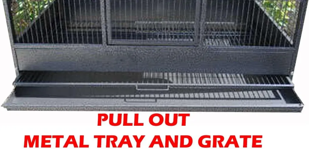 Extra Large Heavy Duty Stacker Breeding Breeder Parrot Aviary Bird Rolling Cage with 1/2" Bar Spacing (Black Vein, Single Stacker)