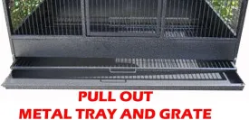 Extra Large Heavy Duty Stacker Breeding Breeder Parrot Aviary Bird Rolling Cage with 1/2" Bar Spacing (Black Vein, Single Stacker)
