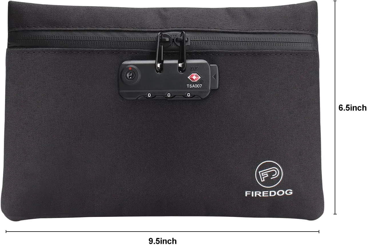 FIREDOG Smell Proof Bag with Lock, 6x9 Odor Proof Pouch Case Container for Travel Stash Storage