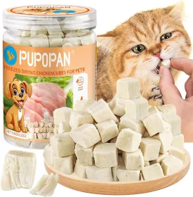 Freeze-Dried Chicken Cat Treats, 3.52 oz Chicken Cube Snacks for Pets, Single Ingredient Chicken Dog Treat Bite-Sized Pieces