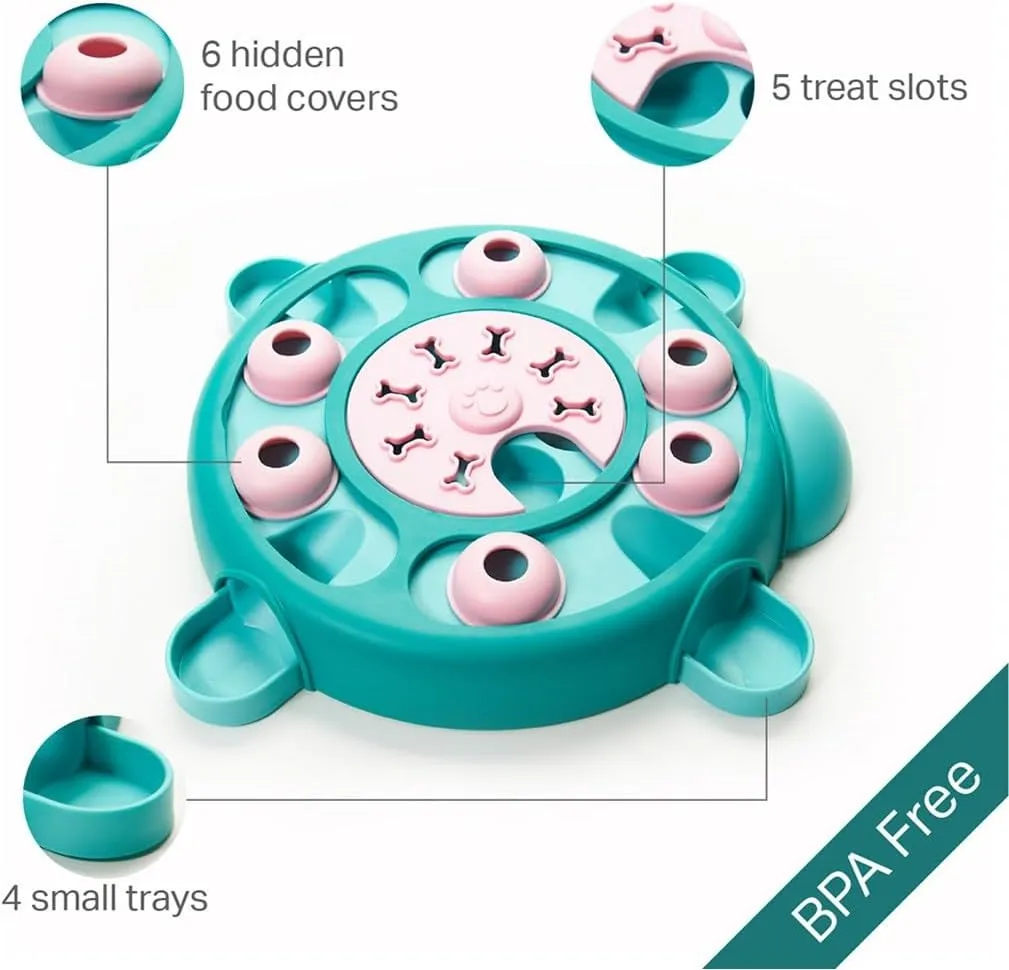 Friends Forever Dog Puzzles Toys with Slower Feeder, Interactive Toy with Food Puzzle for Stimulation and Treat Training Game, Treat Dispenser Toys for Dogs, Tortoise Puzzle