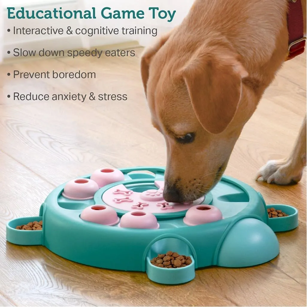 Friends Forever Dog Puzzles Toys with Slower Feeder, Interactive Toy with Food Puzzle for Stimulation and Treat Training Game, Treat Dispenser Toys for Dogs, Tortoise Puzzle