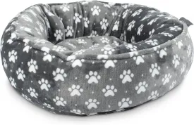 Fringe Studio "Paw Dot Charcoal Small Circle Microplush Pet Bed 18" - Poly Filled - Machine Washable