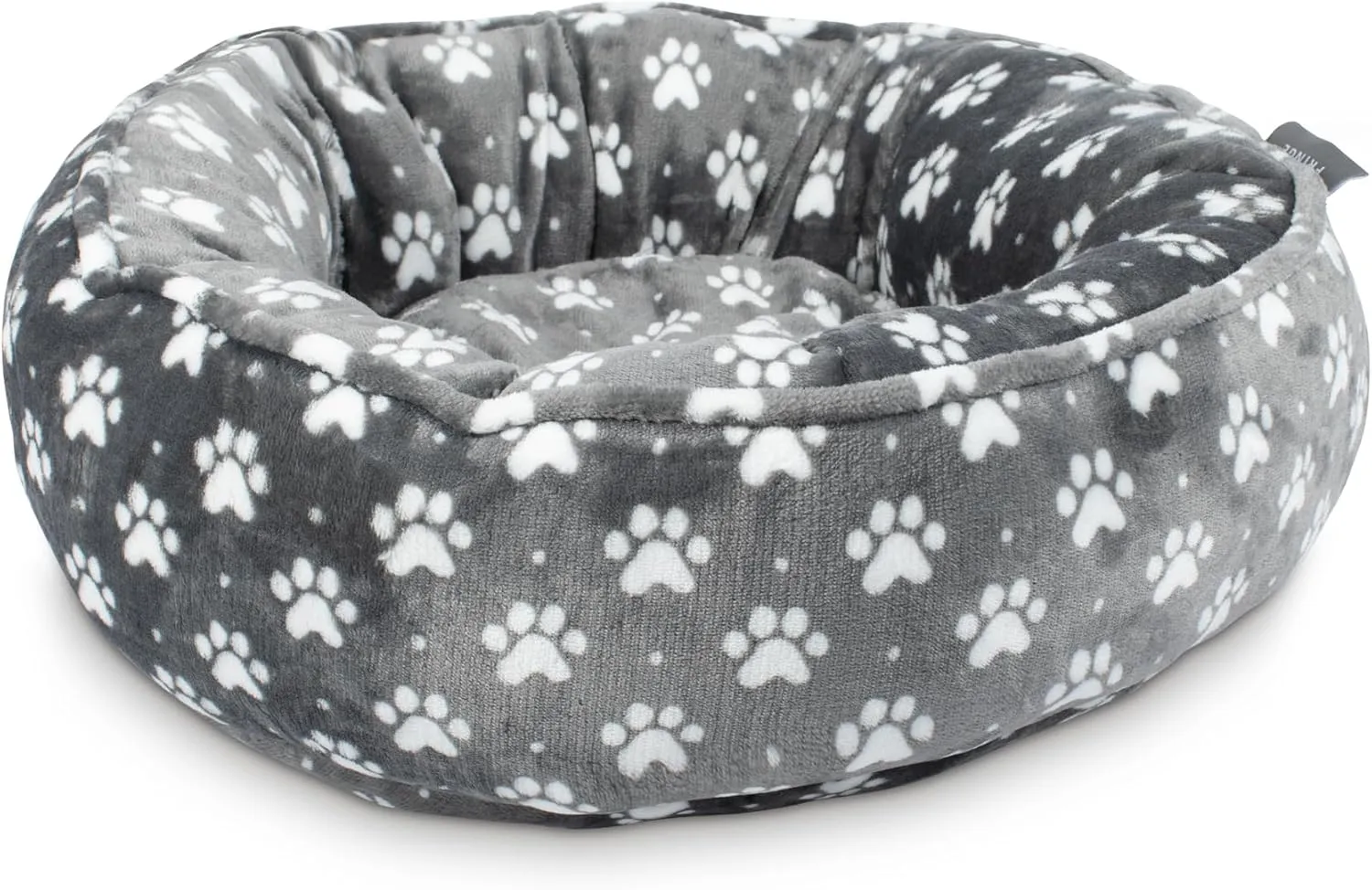 Fringe Studio "Paw Dot Charcoal Small Circle Microplush Pet Bed 18" - Poly Filled - Machine Washable