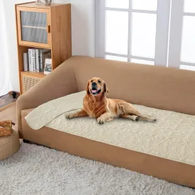 fuguitex Waterproof Dog Bed Cover Dog Blanket for Pet Furniture Bed Couch Sofa Reversible Linen Texture(30"*70",Cream  Cream)