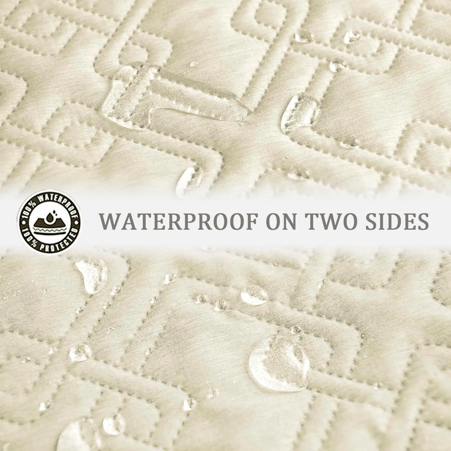 fuguitex Waterproof Dog Bed Cover Dog Blanket for Pet Furniture Bed Couch Sofa Reversible Linen Texture(30"*70",Cream  Cream)